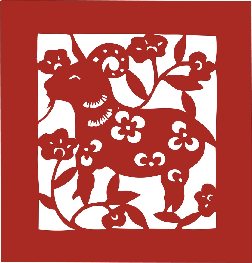 中国风中式传统喜庆民俗人物动物窗花剪纸插画边框AI矢量PNG素材【1558】
